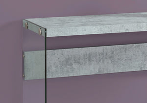 Glossy Surface Accent Console Table with Glass Sides - White or Gray