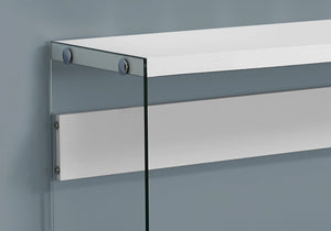 Glossy Surface Accent Console Table with Glass Sides - White or Gray