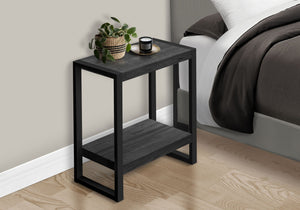 Industrial Accent Side Table with Reclaimed Wood Finish - Dark Brown, Black, or Gray