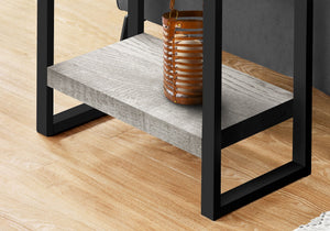 Industrial Accent Side Table with Reclaimed Wood Finish - Dark Brown, Black, or Gray
