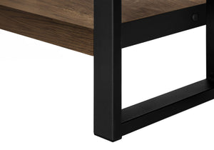 Industrial Accent Side Table with Reclaimed Wood Finish - Dark Brown, Black, or Gray