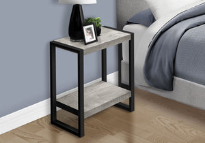 Industrial Accent Side Table with Reclaimed Wood Finish - Dark Brown, Black, or Gray