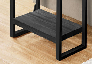 Industrial Accent Side Table with Reclaimed Wood Finish - Dark Brown, Black, or Gray