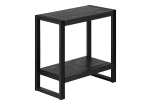 Industrial Accent Side Table with Reclaimed Wood Finish - Dark Brown, Black, or Gray