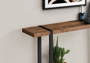 Industrial Farmhouse Accent Console Table for Entryway with Metal Legs – Black or Dark Brown