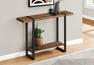 Industrial Farmhouse Accent Console Table for Entryway with Metal Legs – Black or Dark Brown