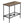 Light Brown Narrow Accent Side Table with 2 Tiers - Metal & Wood