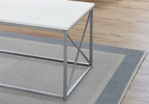 Modern 3-Piece Table Set with Metal X-Frame - White