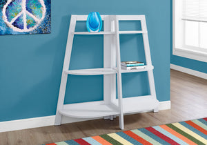 Modern 3 Tier Wood Etagere Bookshelf with Open Design - White, Dark Brown, or Light Brown