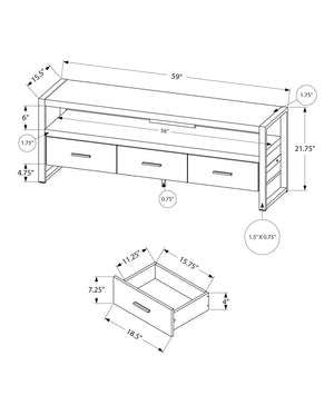 Modern TV Stand Console with Storage Drawers and Metal Frame - Multiple Colors