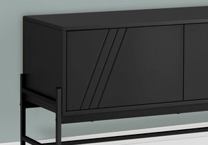 Modern TV Stand with Storage Cabinet - Black