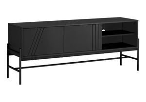 Modern TV Stand with Storage Cabinet - Black
