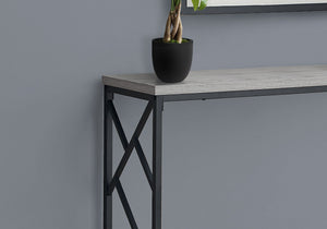 Modern Wood Look Console Table with Metal Frame - Dark Brown, Light Brown, or Dark Gray