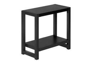 Narrow 2-Tier Accent Side Table with Wood-Look Finish – Black, Gray, or Light Brown