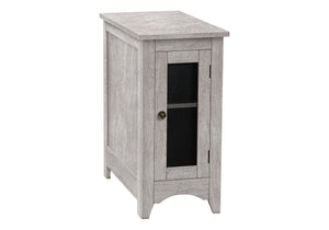 Narrow Wood Accent End Table with Cabinet Storage - Gray, Black, or White
