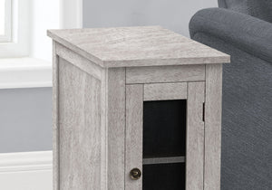 Narrow Wood Accent End Table with Cabinet Storage - Gray, Black, or White