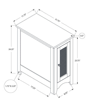 Narrow Wood Accent End Table with Cabinet Storage - Gray, Black, or White