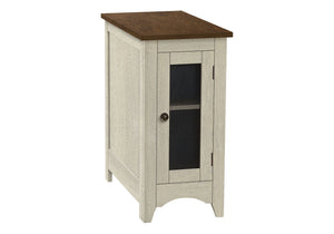 Narrow Wood Accent End Table with Cabinet Storage - Gray, Black, or White