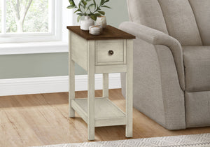 Narrow Wood End Table with Storage Drawer - Multiple Colors