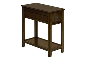 Narrow Wood End Table with Storage Drawer - Multiple Colors
