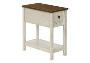 Narrow Wood End Table with Storage Drawer - Multiple Colors