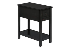 Narrow Wood End Table with Storage Drawer - Multiple Colors