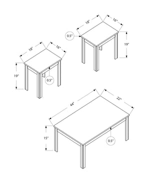 Oak Table Set with Modern Transitional Design - Set of 3