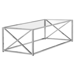 Rectangular Contemporary Coffee Table with Chrome Base - Chrome