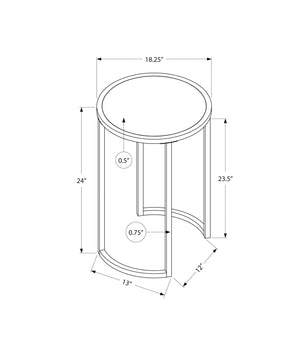 Round Accent Side Table with Wood Top and Metal Legs - Dark Gray or White