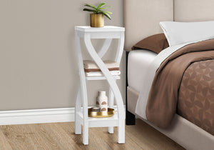 Square 3-Tier Wood Accent Table - Contemporary, Light Brown, Dark Brown, or White