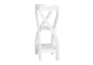 Square 3-Tier Wood Accent Table - Contemporary, Light Brown, Dark Brown, or White