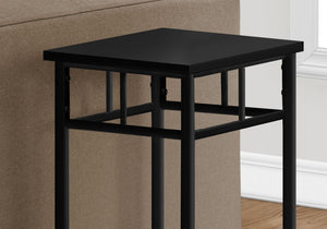 Square Accent Table with Wood Shelves - Black or White