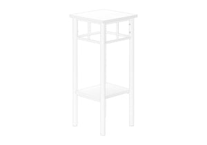 Square Accent Table with Wood Shelves - Black or White