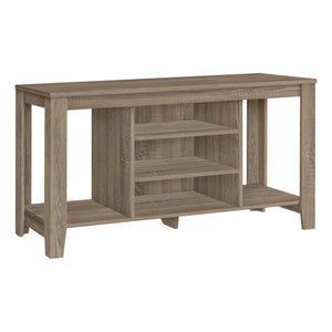 TV Stand Media Console with Versatile Storage Shelves - Wood Finish