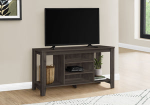 TV Stand Media Console with Versatile Storage Shelves - Wood Finish