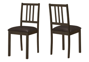 Upholstered Dining Chair Set of 2 with Supportive Slat Back - Brown