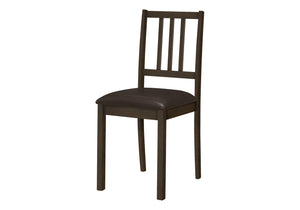 Upholstered Dining Chair Set of 2 with Supportive Slat Back - Brown
