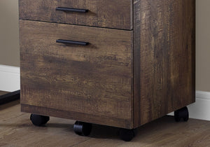 Wood Rolling File Cabinet with Storage Drawers and Printer Stand - White or Light Brown