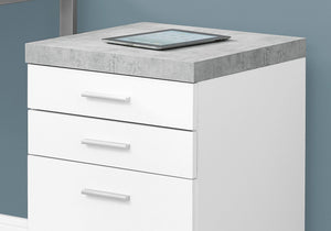 Wood Rolling File Cabinet with Storage Drawers and Printer Stand - White or Light Brown