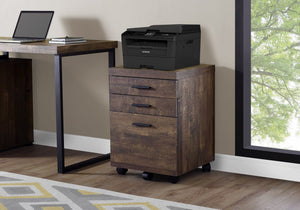 Wood Rolling File Cabinet with Storage Drawers and Printer Stand - White or Light Brown