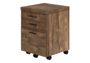 Wood Rolling File Cabinet with Storage Drawers and Printer Stand - White or Light Brown