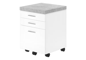 Wood Rolling File Cabinet with Storage Drawers and Printer Stand - White or Light Brown