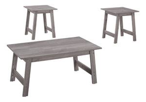 Wood Table Set of 3 with Coffee Table and End Tables - Multiple Colors