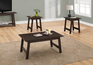 Wood Table Set of 3 with Coffee Table and End Tables - Multiple Colors