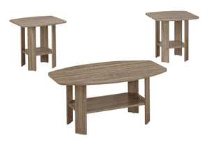 Wood Table Set with Storage Shelf - 3-Piece Set, Multiple Colors