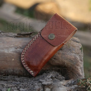 9" Handmade Engraved Bolster Pocket Knife - Pocket Folding Knife - Dark Wood Handle WH 5035