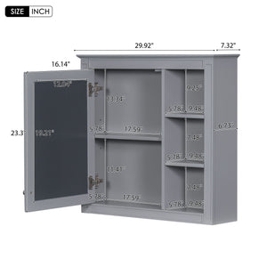 Bathroom Vanity With Medicine Cabinet, Royal Mirror Cabinet, Modern Bathroom Storage Cabinet With 2 Soft Closing Doors And 4 Drawers