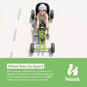 hauck Ergonomic Pedal Ride On Go Kart Toys for Boys and Girls Ages 4 to 8, Green
