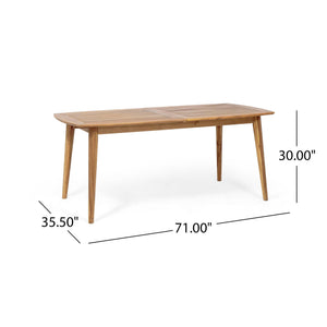 Placidity Outdoor Expandable Dining Table with Slatted Tabletop and Tapered Legs