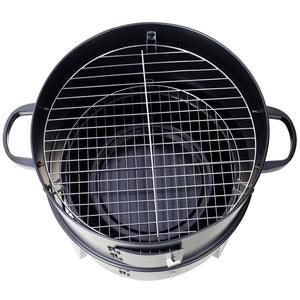 Portable Charcoal Smoker Grill For Outdoor Cooking - Black